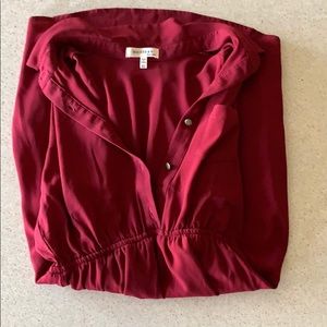 maroon button up dress